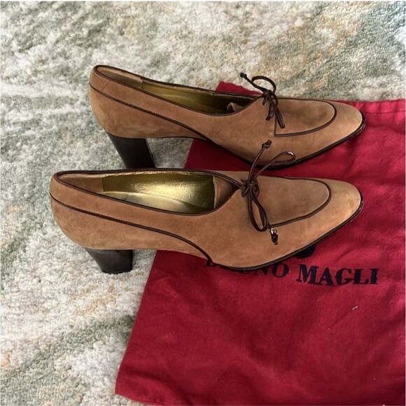 BRUNO MAGLI | brown suede heels 8.5 - Picture 4 of 11